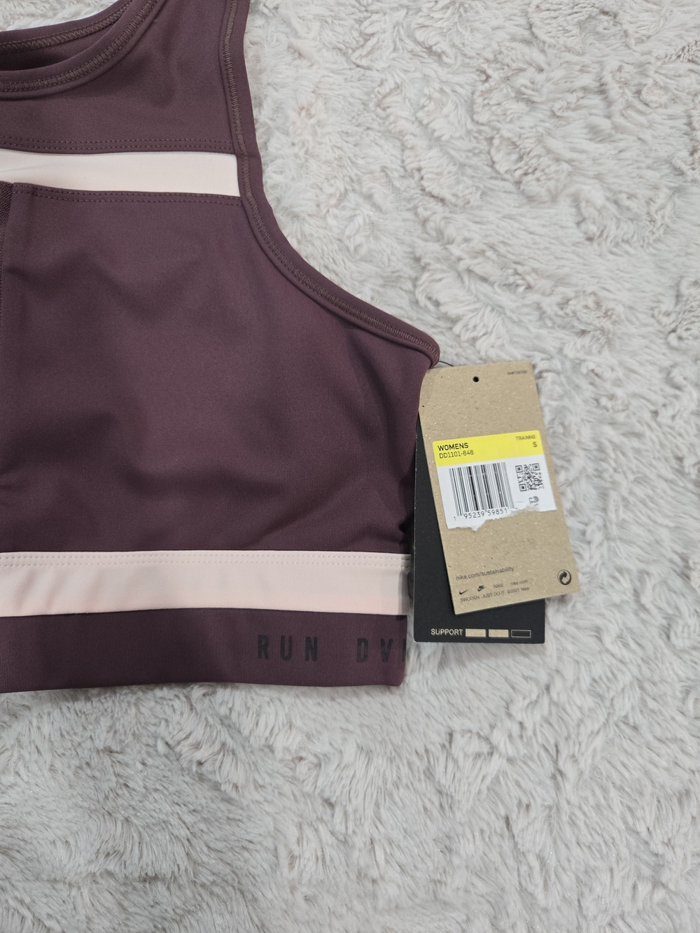 Nike Mauve/Pale Pink Crop Sports Bra - Picture 2 of 4